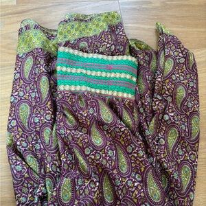 Jaipur Paisley pants with Purple and Green